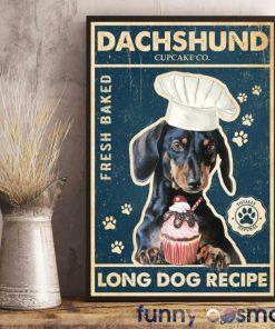 Dachshund Dog Poster, Dachshund Lovers Baker Cupcake Fresh Baked Poster, Home Living Kitchen Decor Art 1