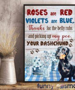 Dachshund Dog Poster, Dachshund Roses Are Red Violets Are Blue Poster, Home Living Decor Wall Art 1